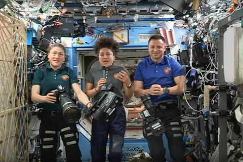 NASA and AWS astronaut video call