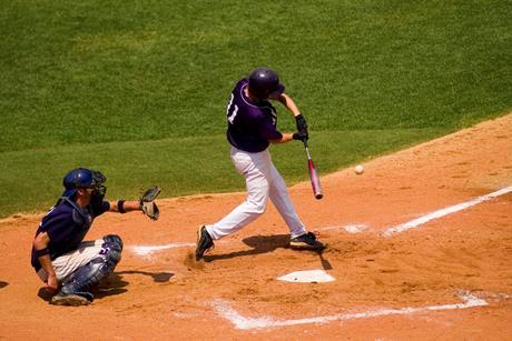 baseball in action