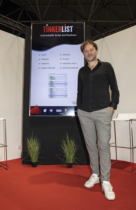 Erik Hauters in front of a Tinkerlist demonstration